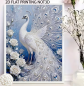 Preview: Diamond Painting Perlen Pfau mit weissen Rosen